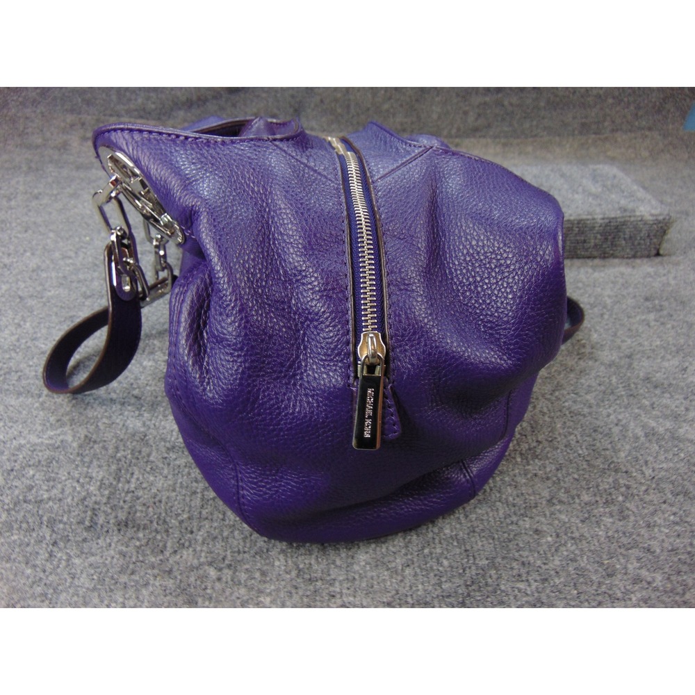 Michael Kors Fulton Large Hobo Purple Pebbled Leather Bag Purse 30H3SFTE3L - Picture 11 of 16